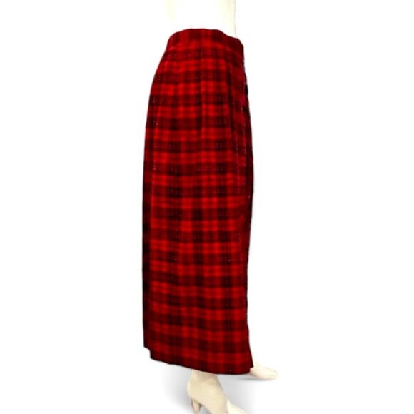 Vintage Susan Bristol Holiday Plaid Midi Kilt Skirt - Picture 2 of 15